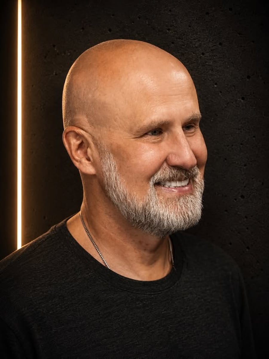 Grey beard shaped and lined